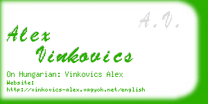 alex vinkovics business card